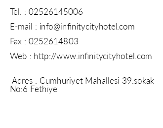 nfinity City Hotel iletiim bilgileri